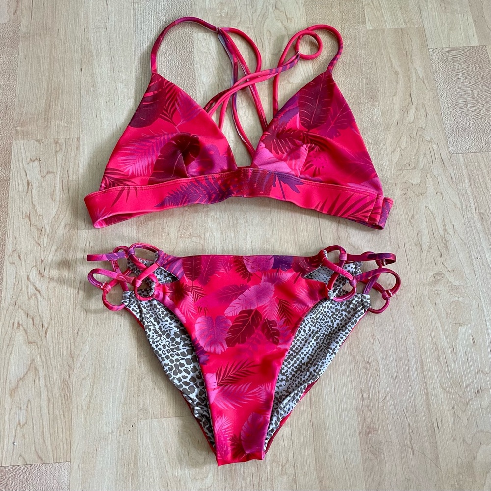 Acacia Psychedelic Leaf Awapui Top and Nusa Bottom Swim Bikini